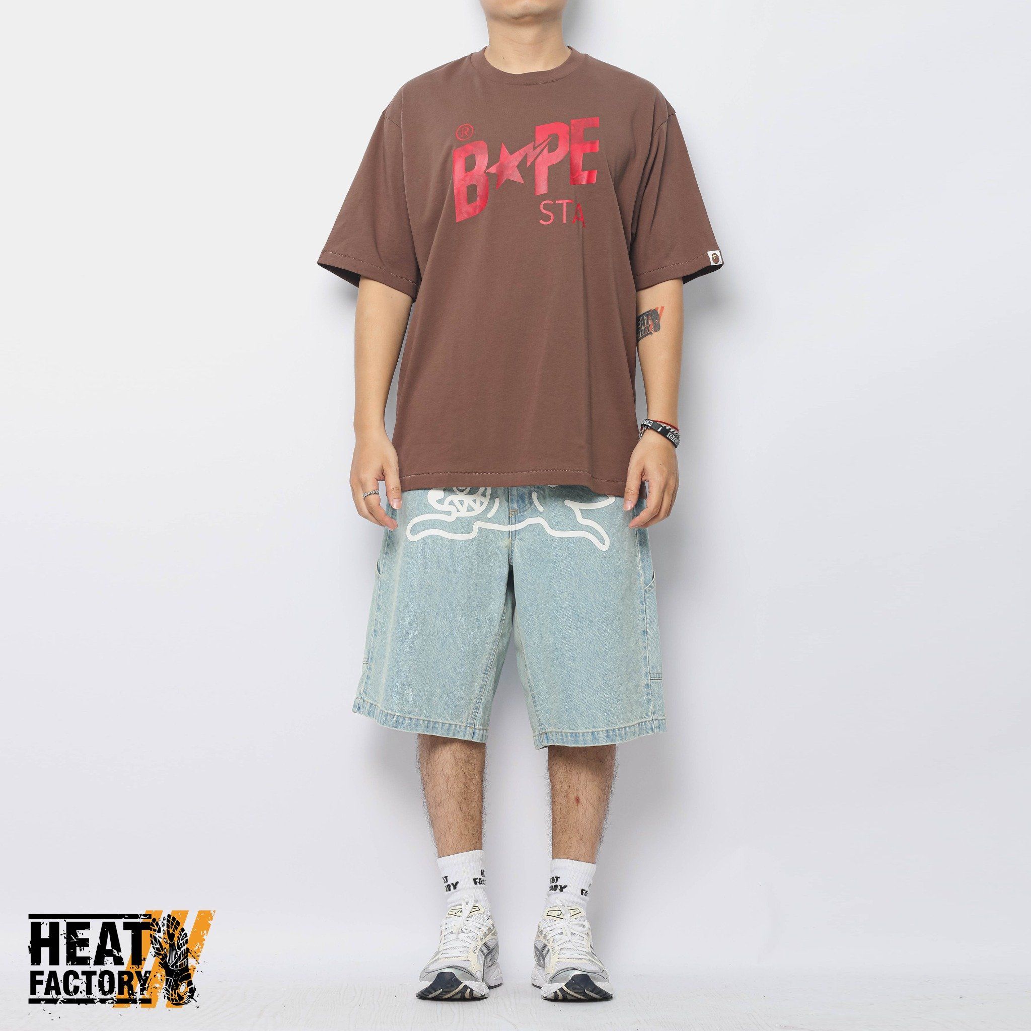  Bape Tee Bape Sta Logo Floral Solid Camo Relaxed Fit (Brown) 
