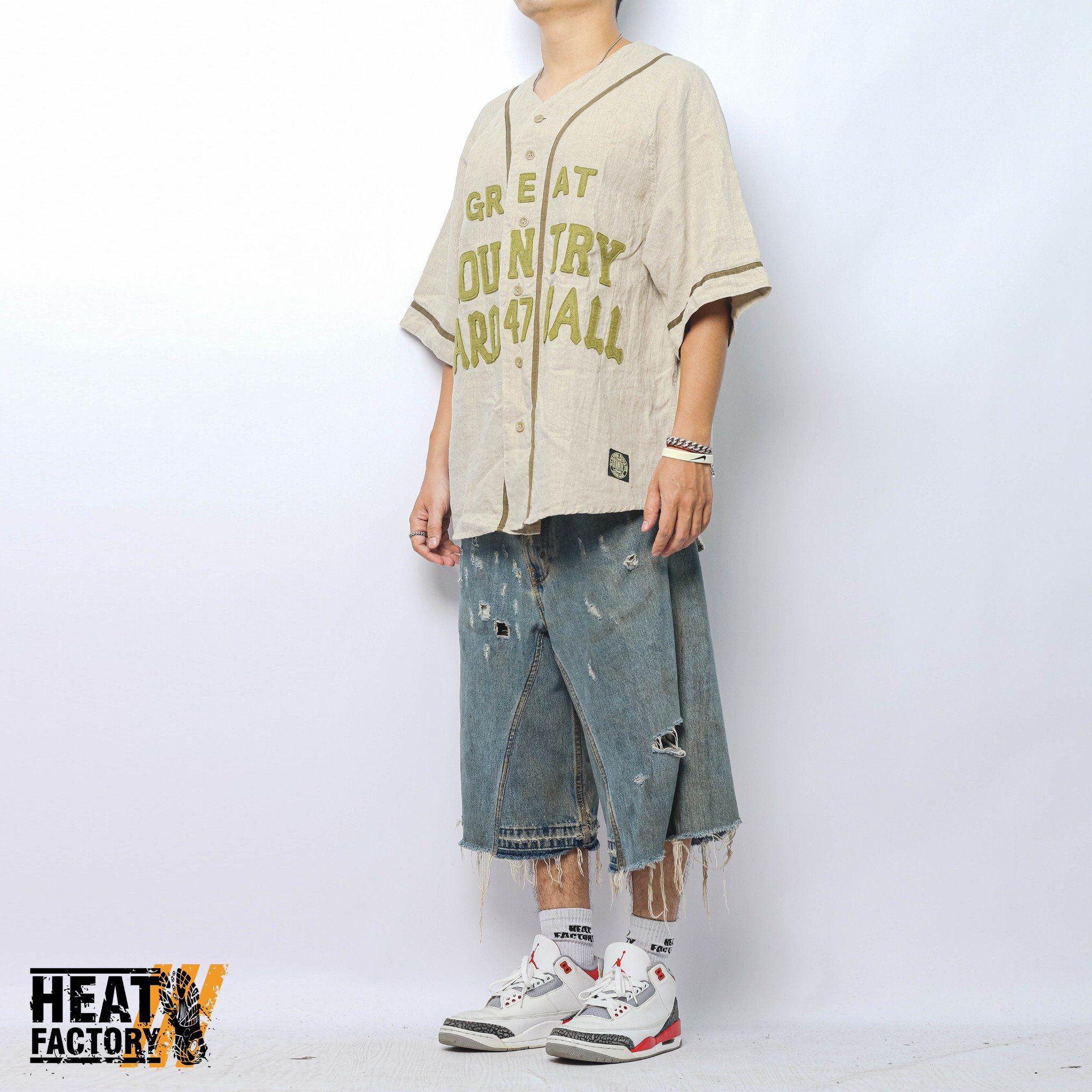  Kapital Jersey Baseball French Linen Great (Beige) 