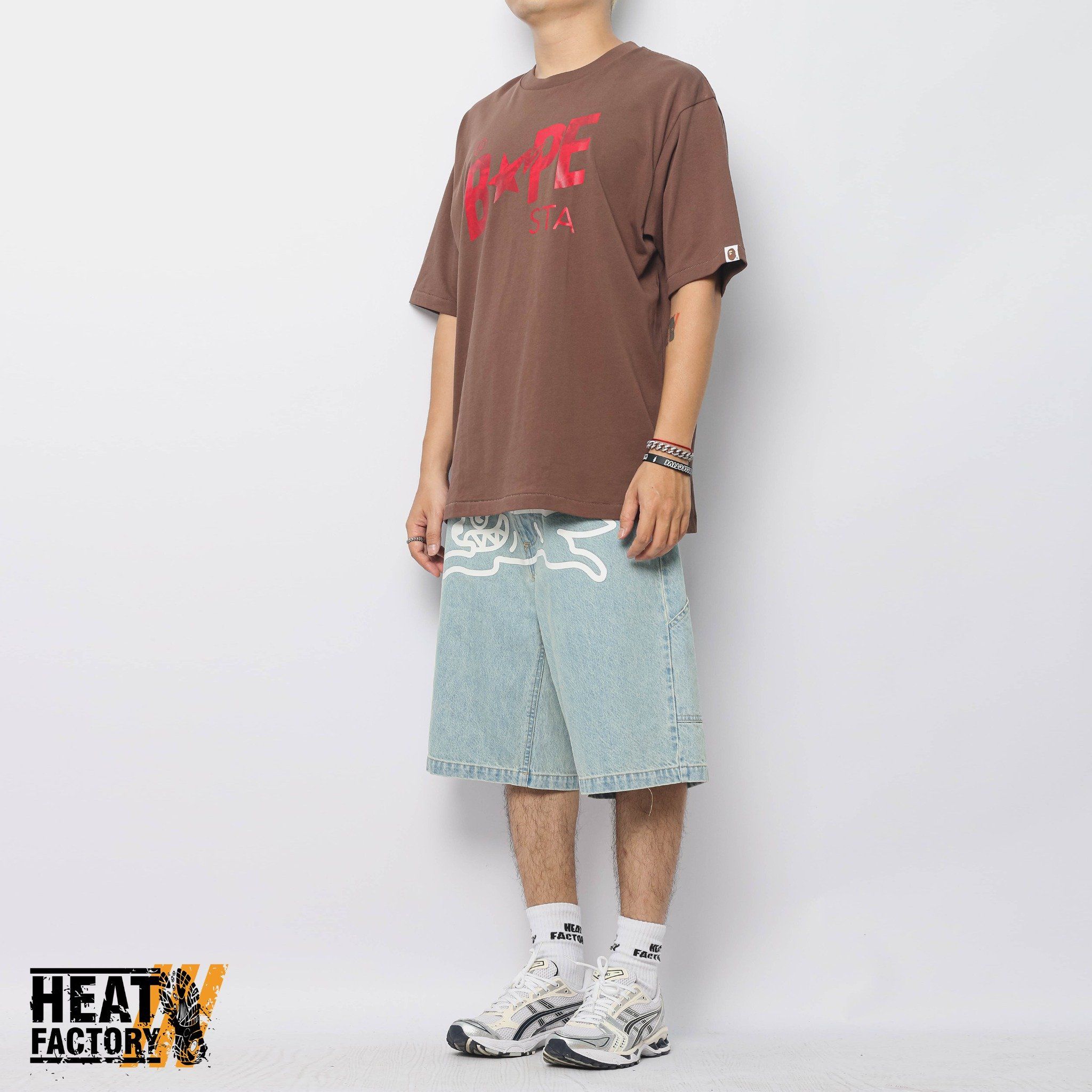  Bape Tee Bape Sta Logo Floral Solid Camo Relaxed Fit (Brown) 