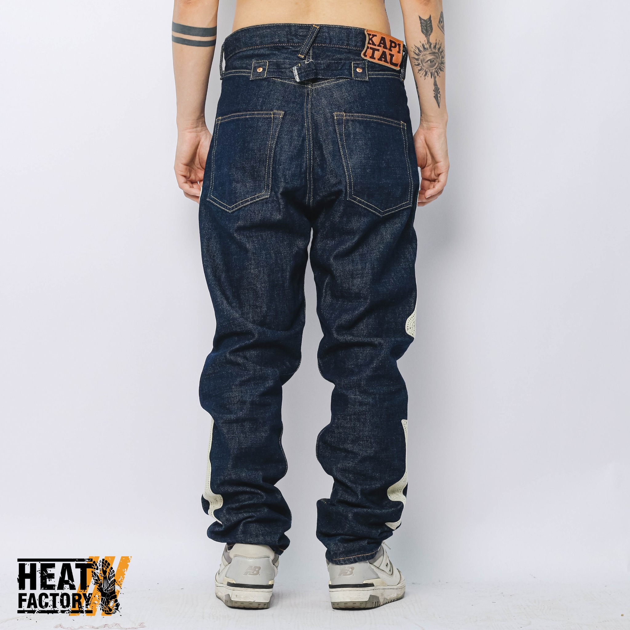 Kapital Ice Blue Paint Denim Jeans Kapital Ice Blue Paint Denim Jeans