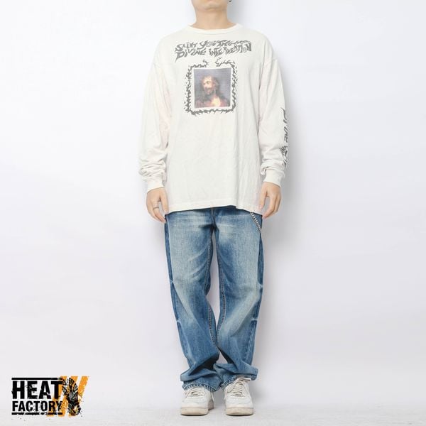  Saint Michael Longsleeve Tee Devine Intervention (White) (Used) 