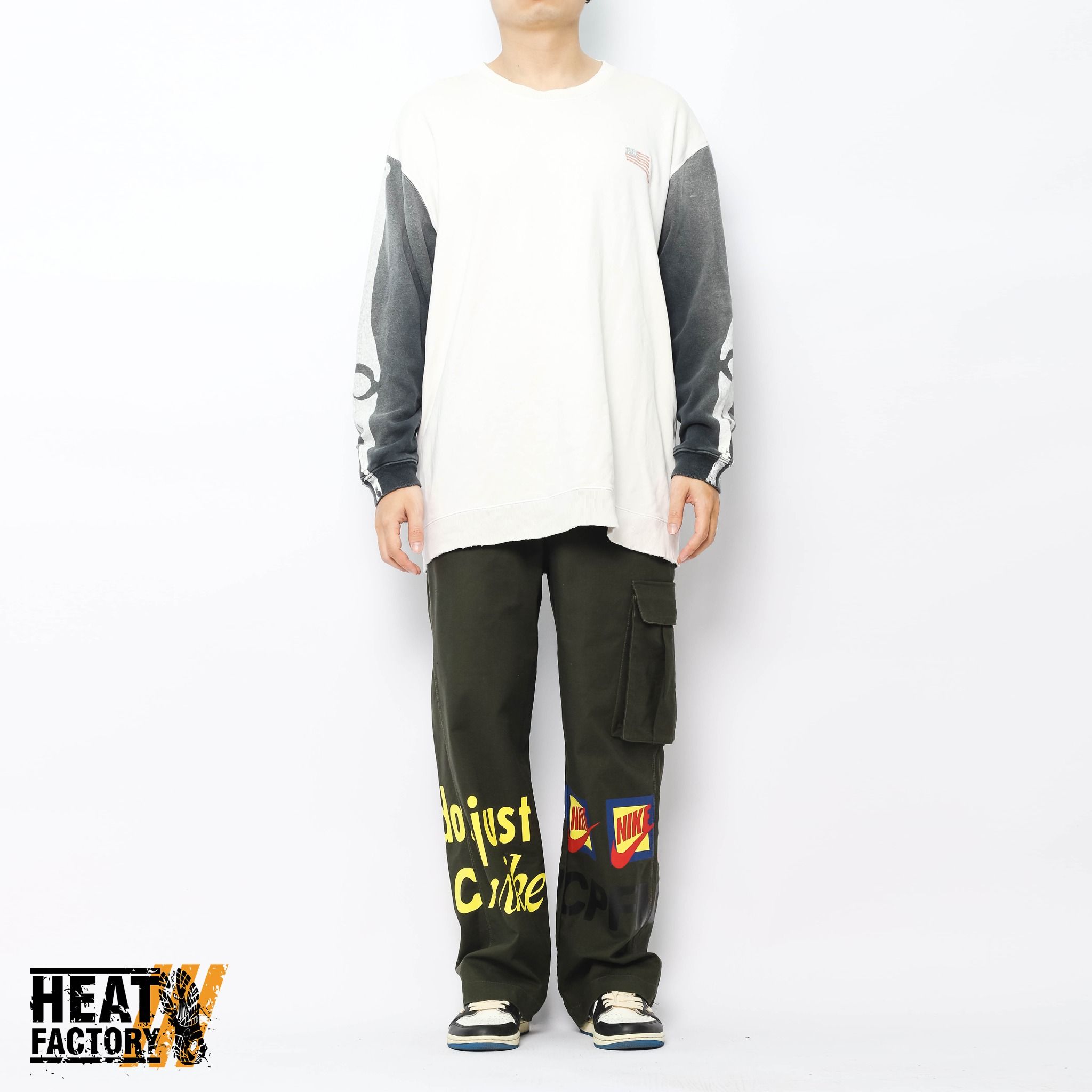  Kapital Sweater Two Tone Remake Skeleton (White/Black) 
