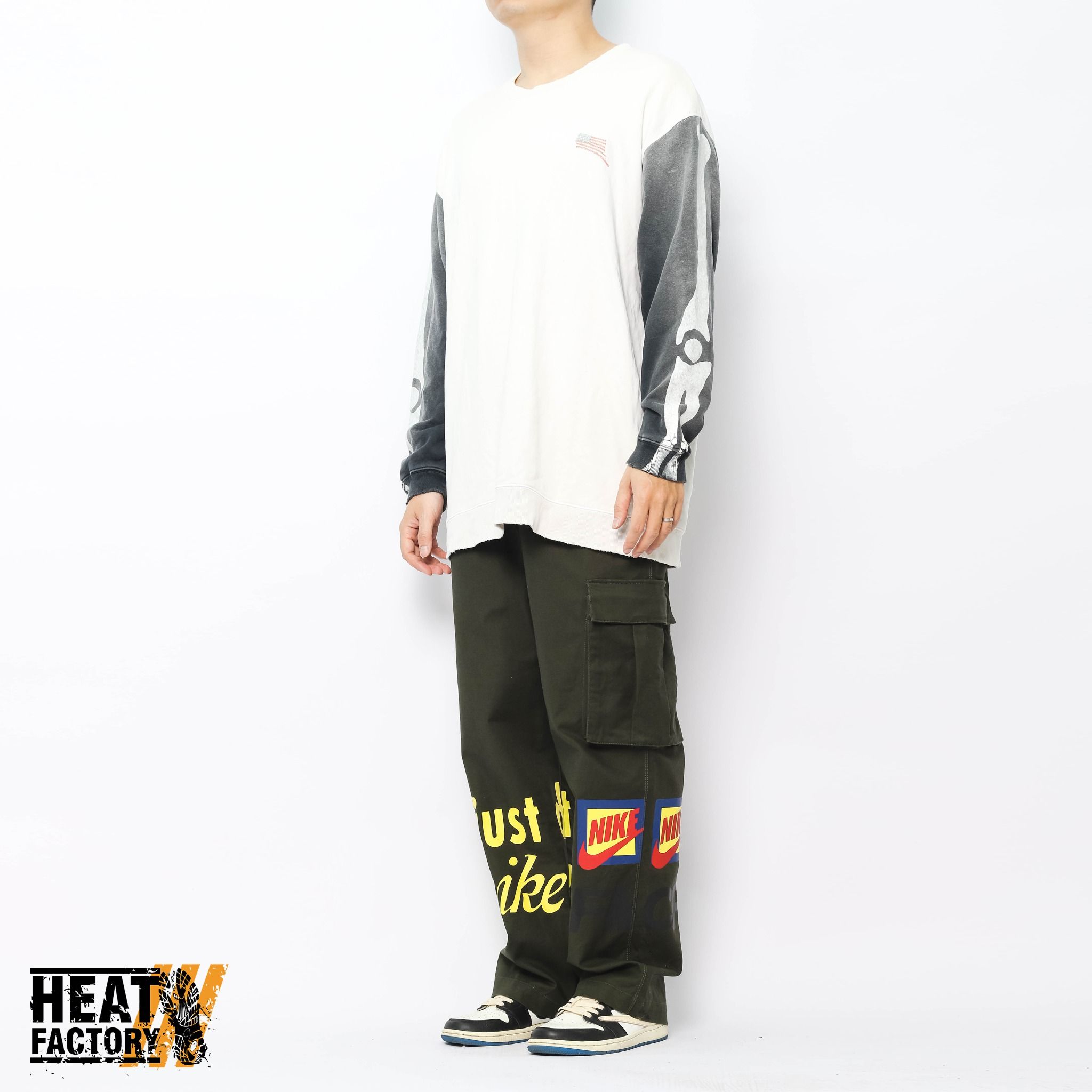  Kapital Sweater Two Tone Remake Skeleton (White/Black) 