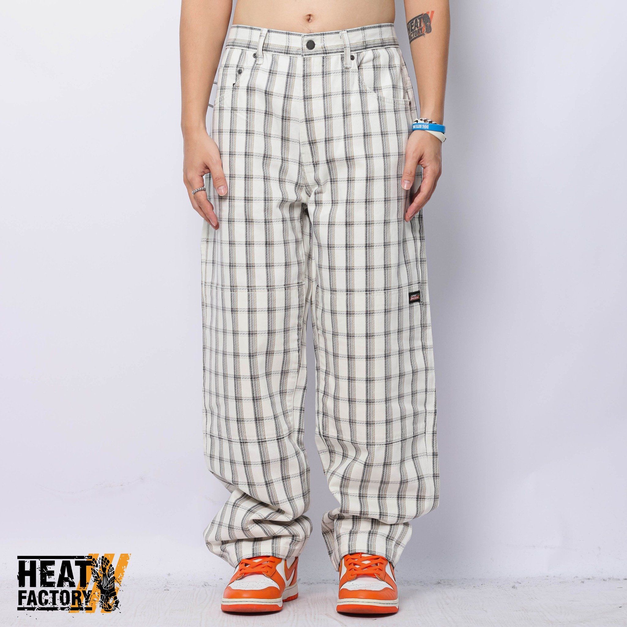  Supreme Dickies Jeans Baggy Double Knee (White Plaid) 