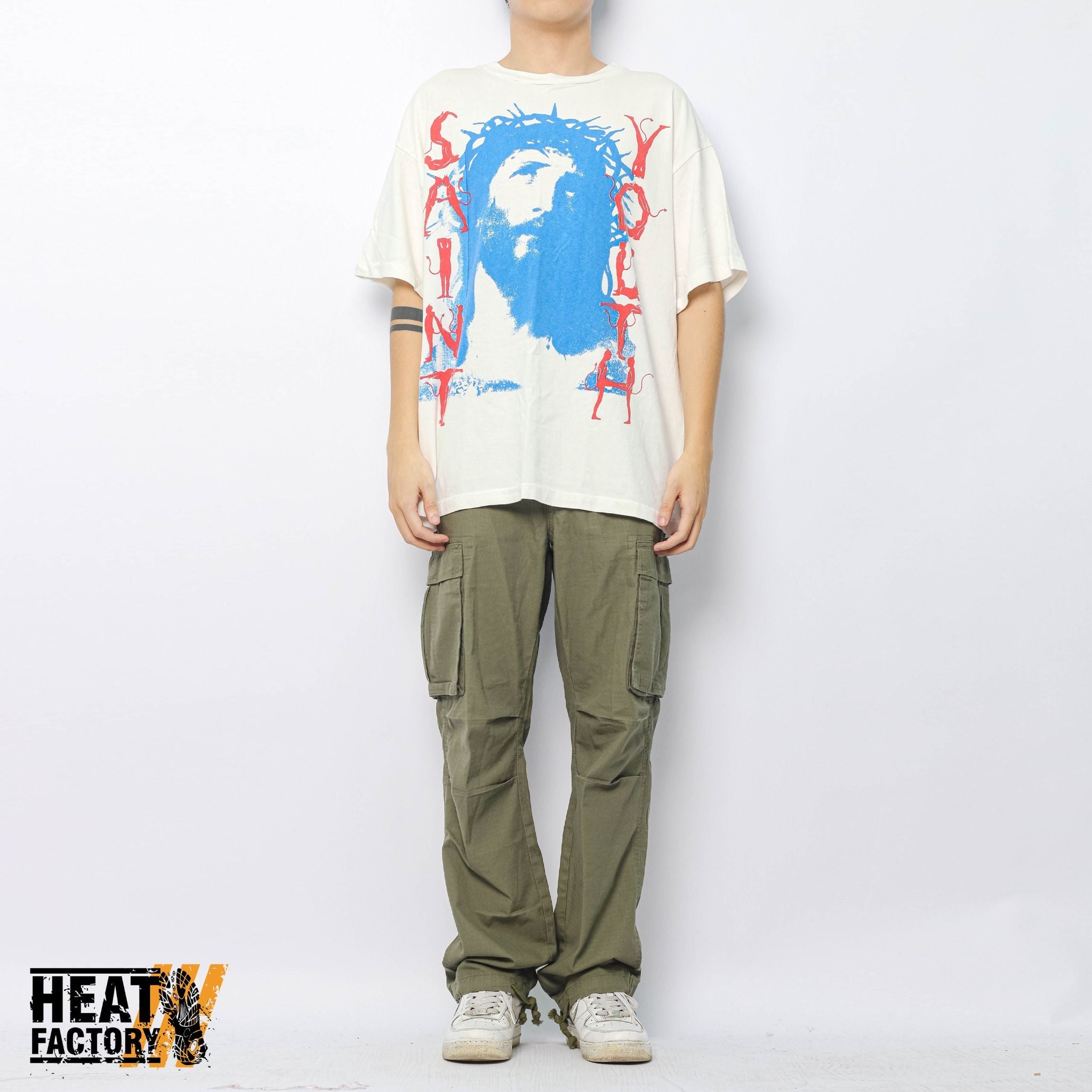  Saint Michael Tee ST Youth (White) (Like New) 