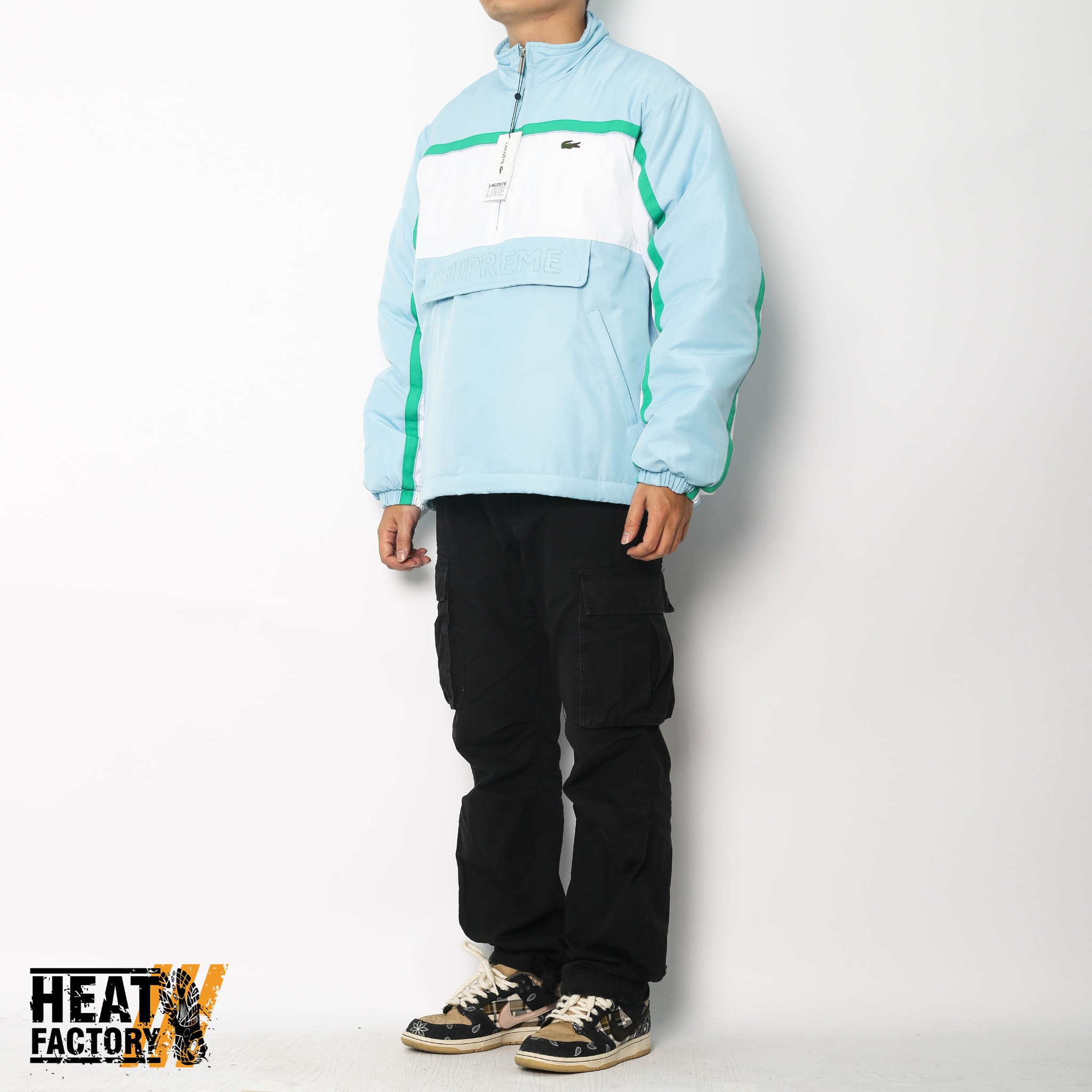 ジャケット・アウター supreme lacoste puffy pullover Supreme LACOSTE Puffy Half Zip Pullover Light Blue Men's