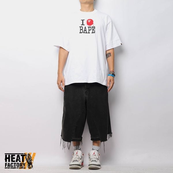  Bape Tee Logo Inside Out Relaxed Fit (White) 