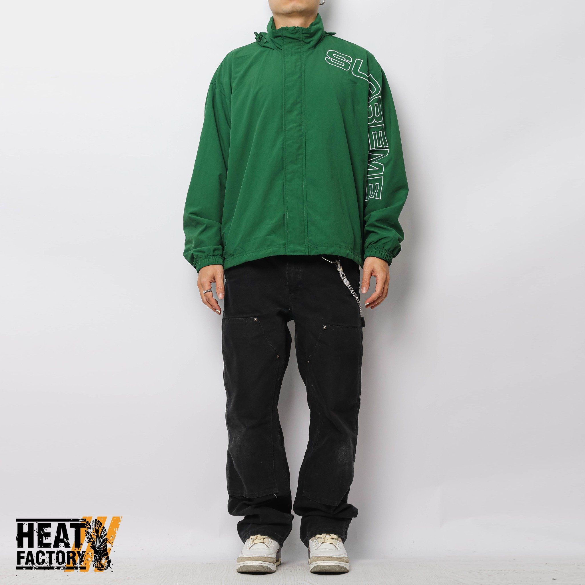  Supreme Jacket Spellout Embroidered (Dark Green) 