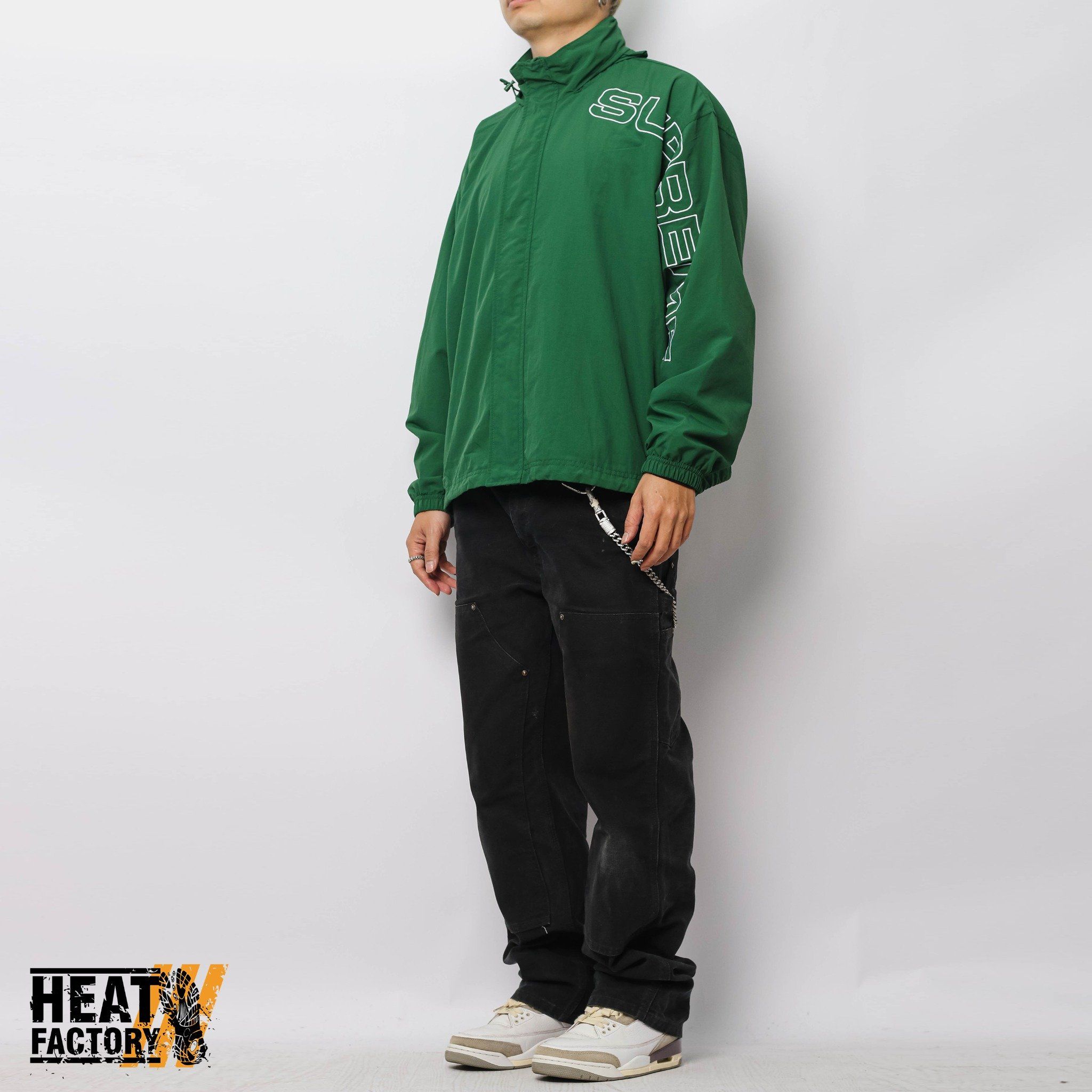  Supreme Jacket Spellout Embroidered (Dark Green) 
