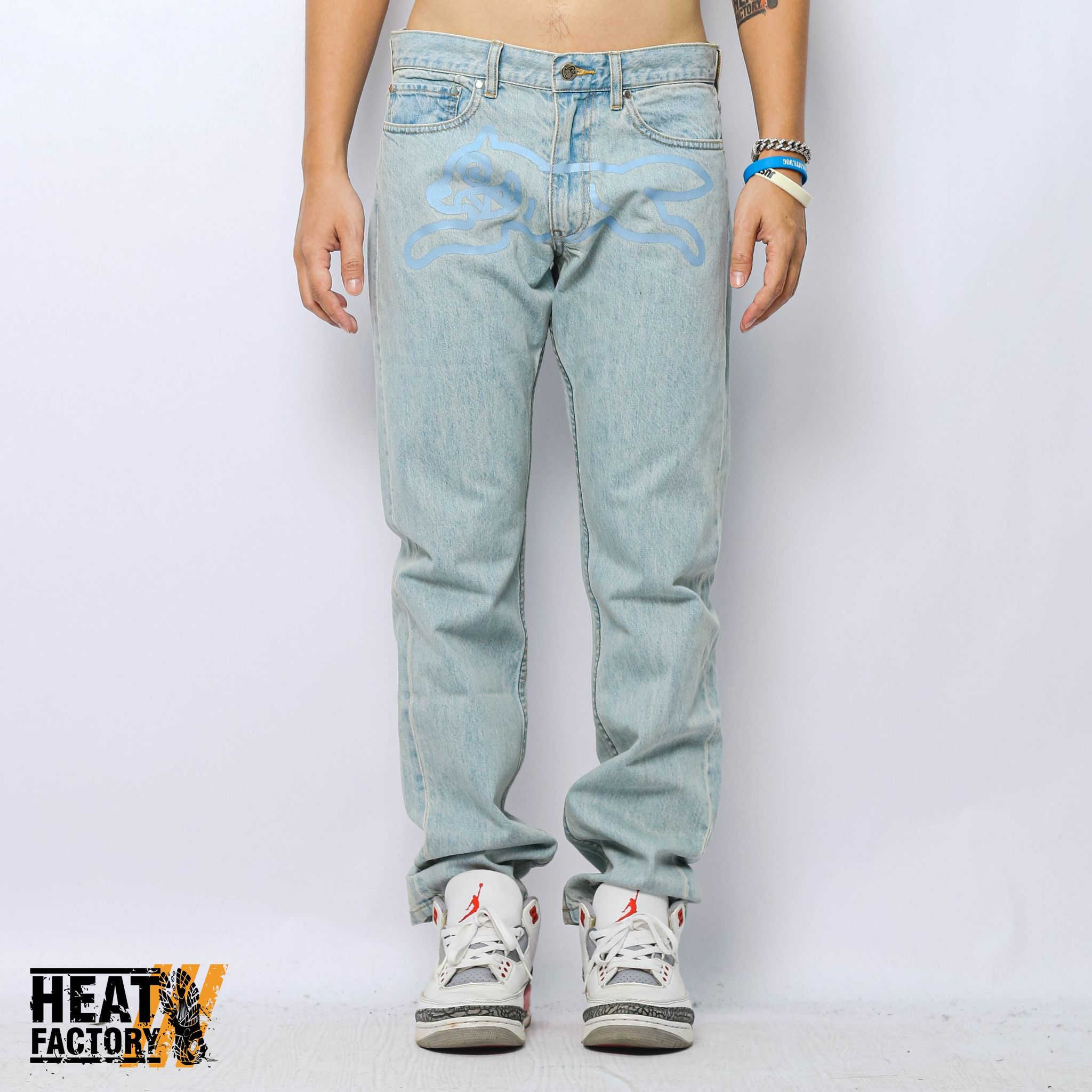  Ice Cream Jeans Running Dog Logo (Blue) 