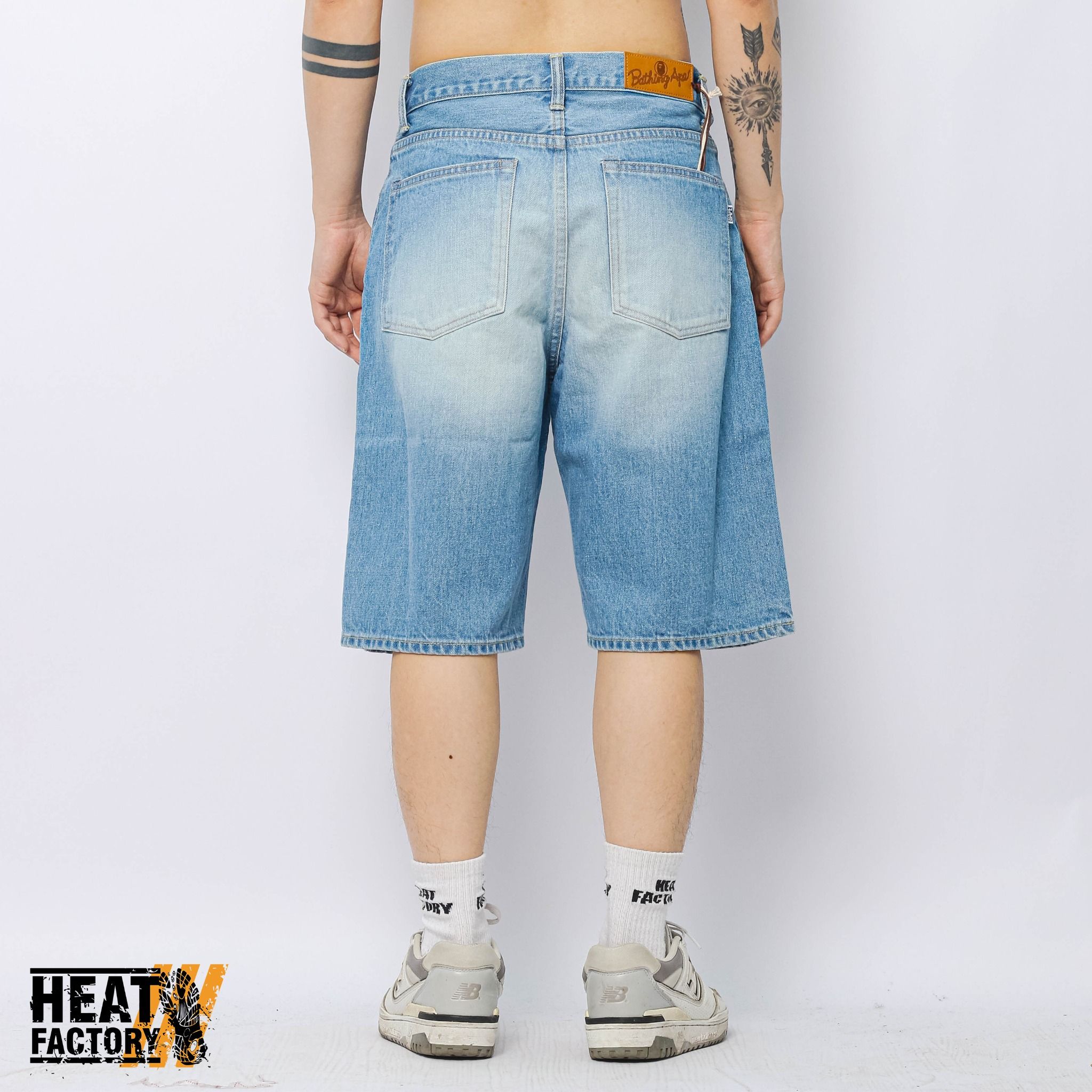  Bape Shorts Denim Twin Sta (Blue) 
