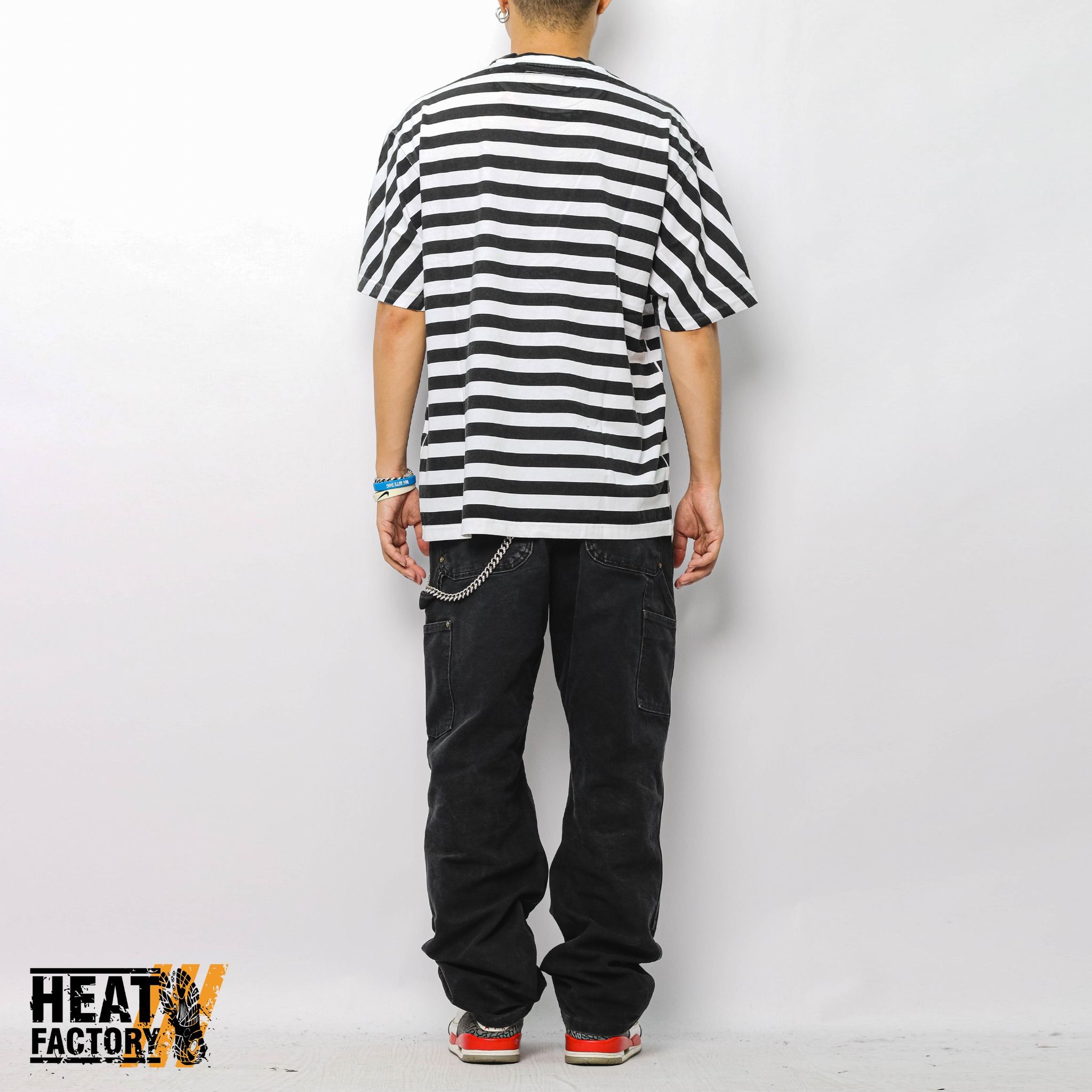  Supreme Tee Bar Stripe (Black/White) 