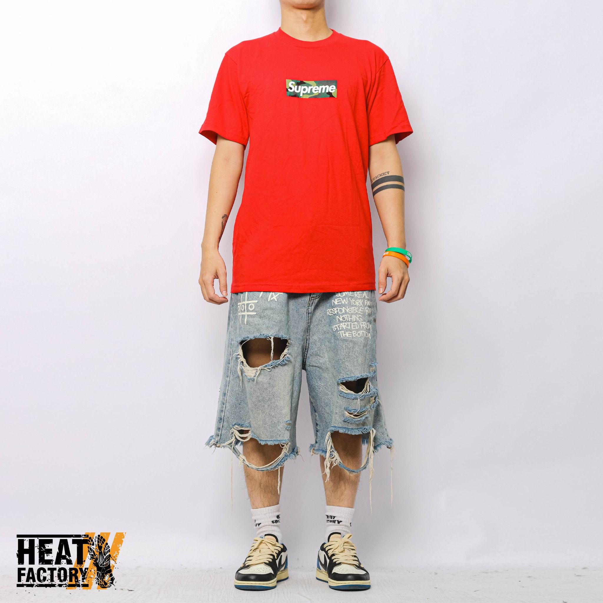  Supreme Tee Box Logo Camo (Red) 