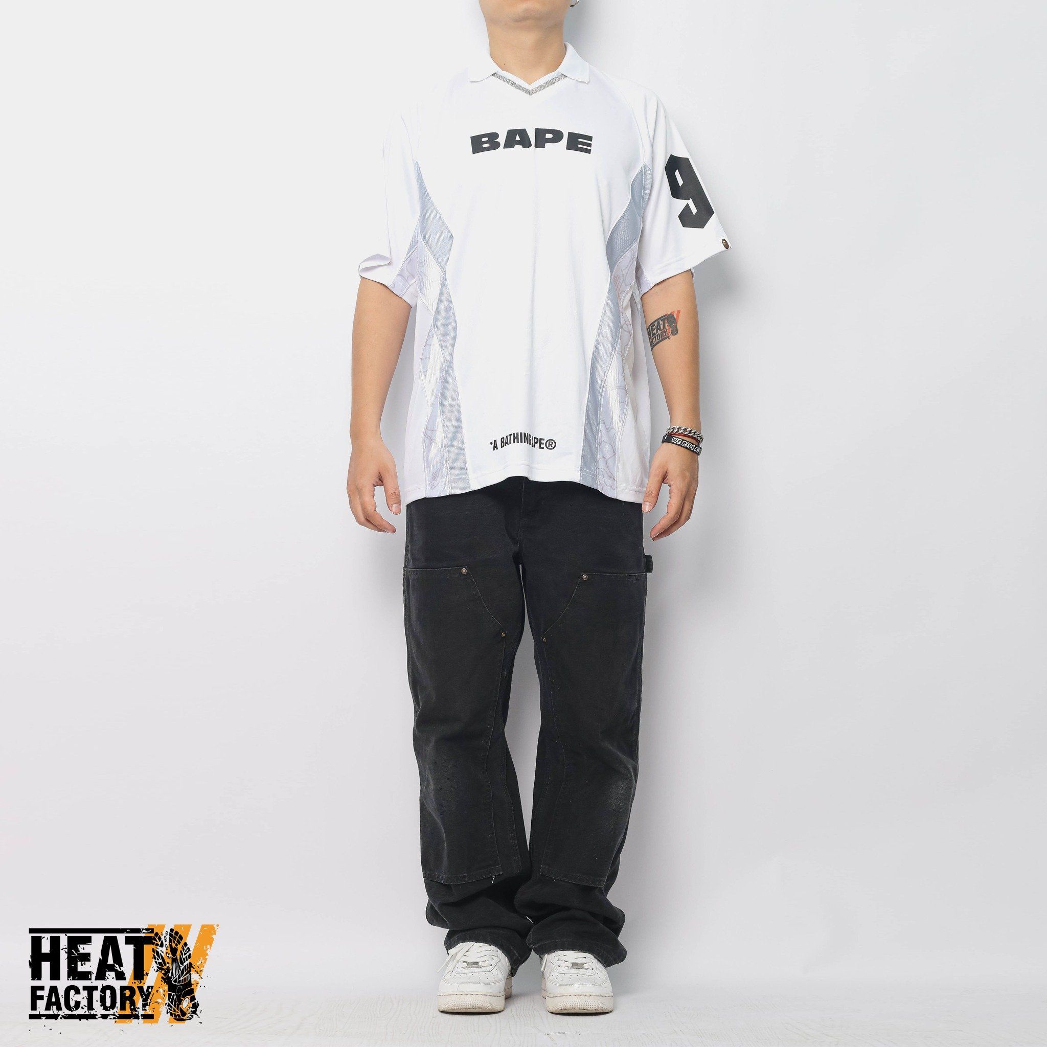  Bape Jersey Soccer Multi Logo Relaxed Fit (White) 
