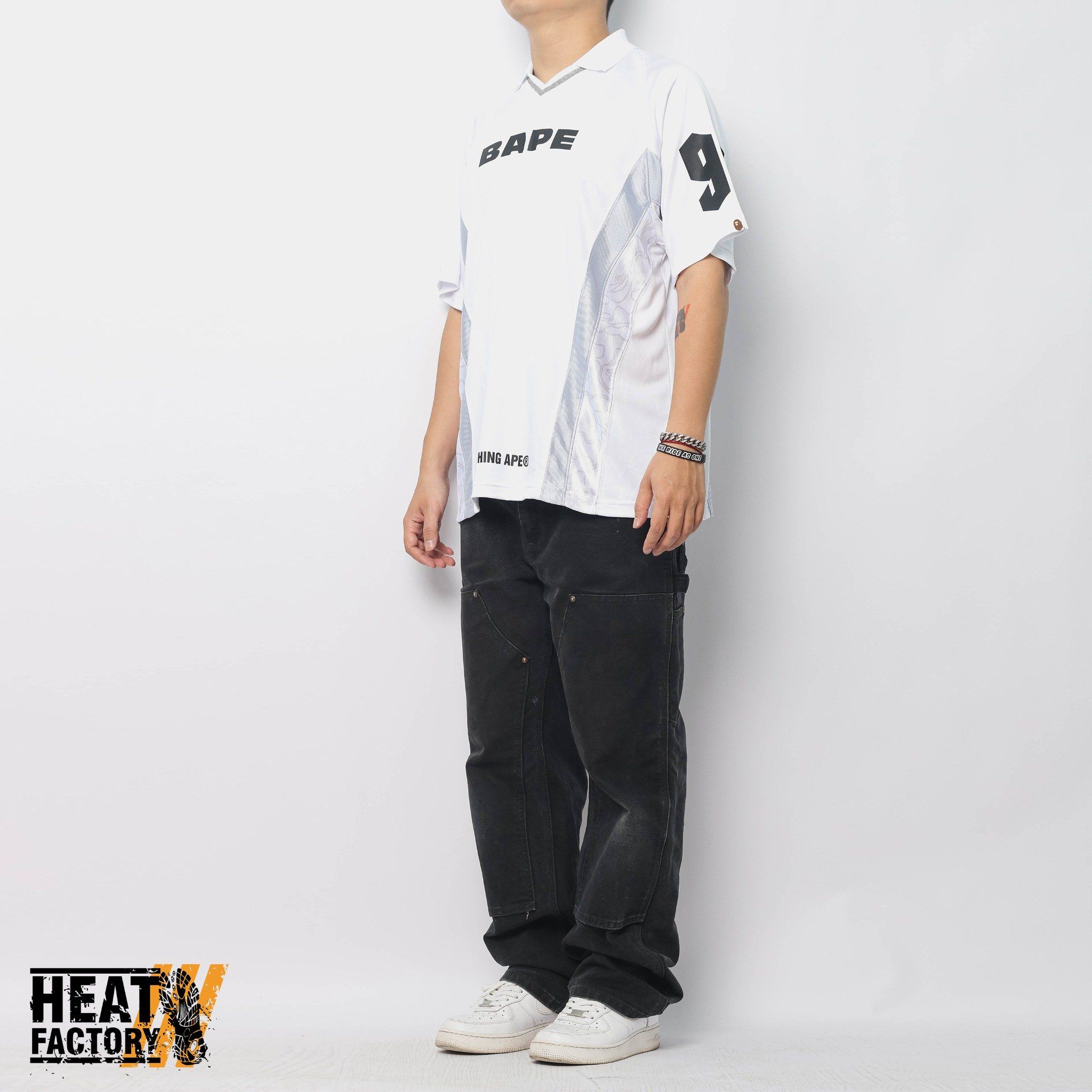  Bape Jersey Soccer Multi Logo Relaxed Fit (White) 