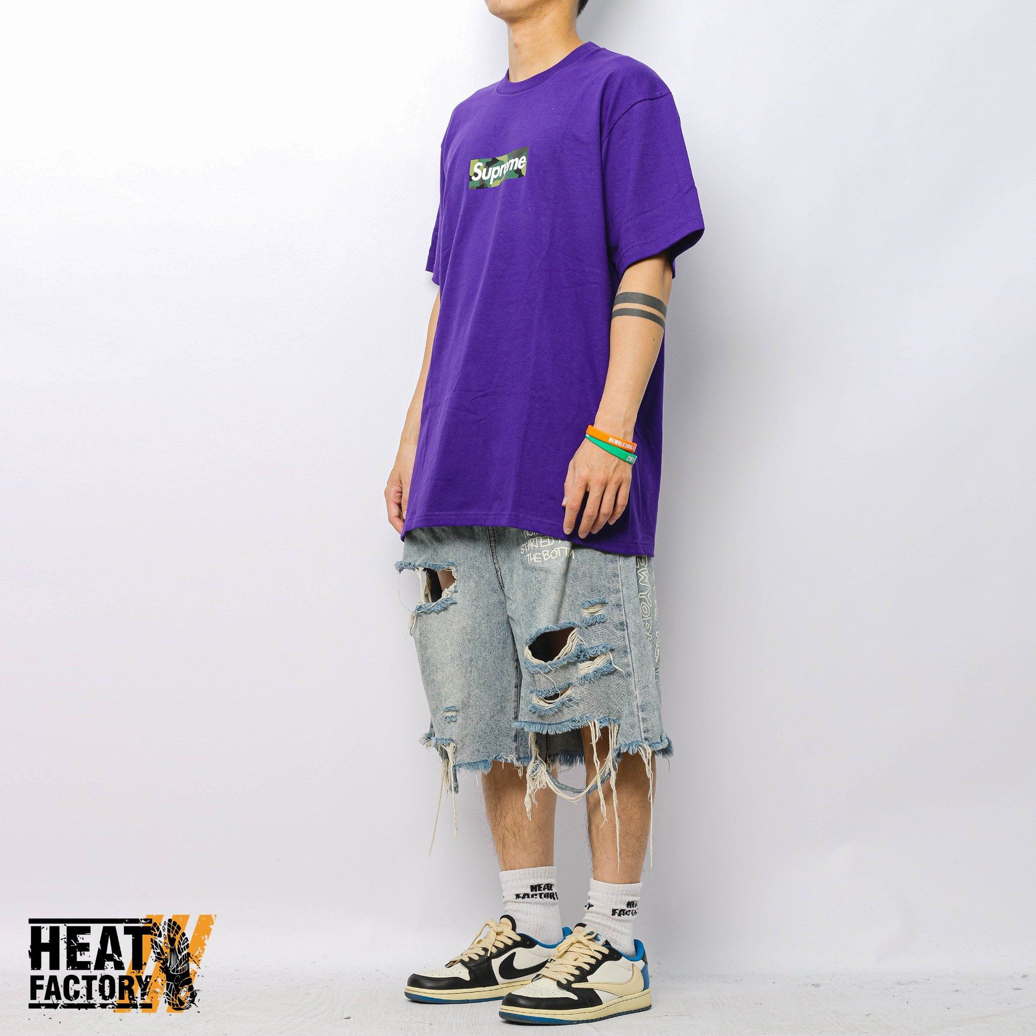  Supreme Tee Box Logo Camo (Purple) 
