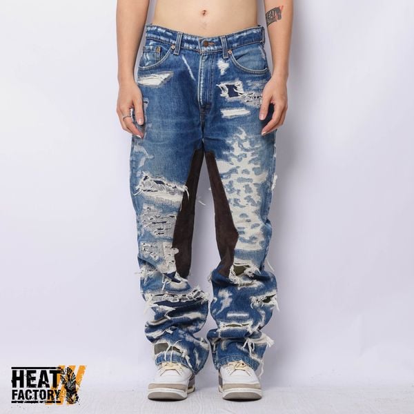  Dddchaosss x Heat Factory Distressed Jeans 