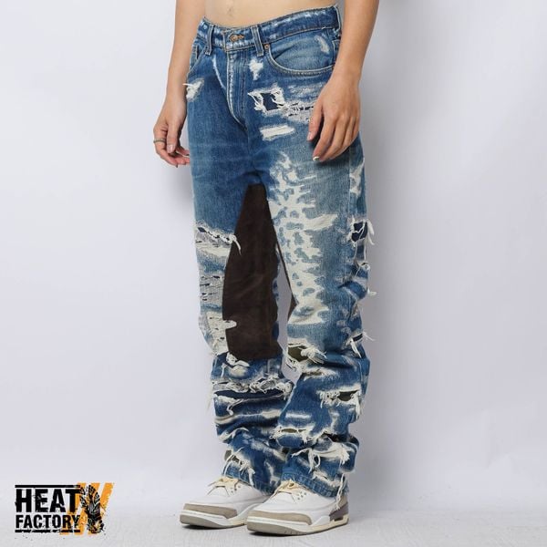  Dddchaosss x Heat Factory Distressed Jeans 