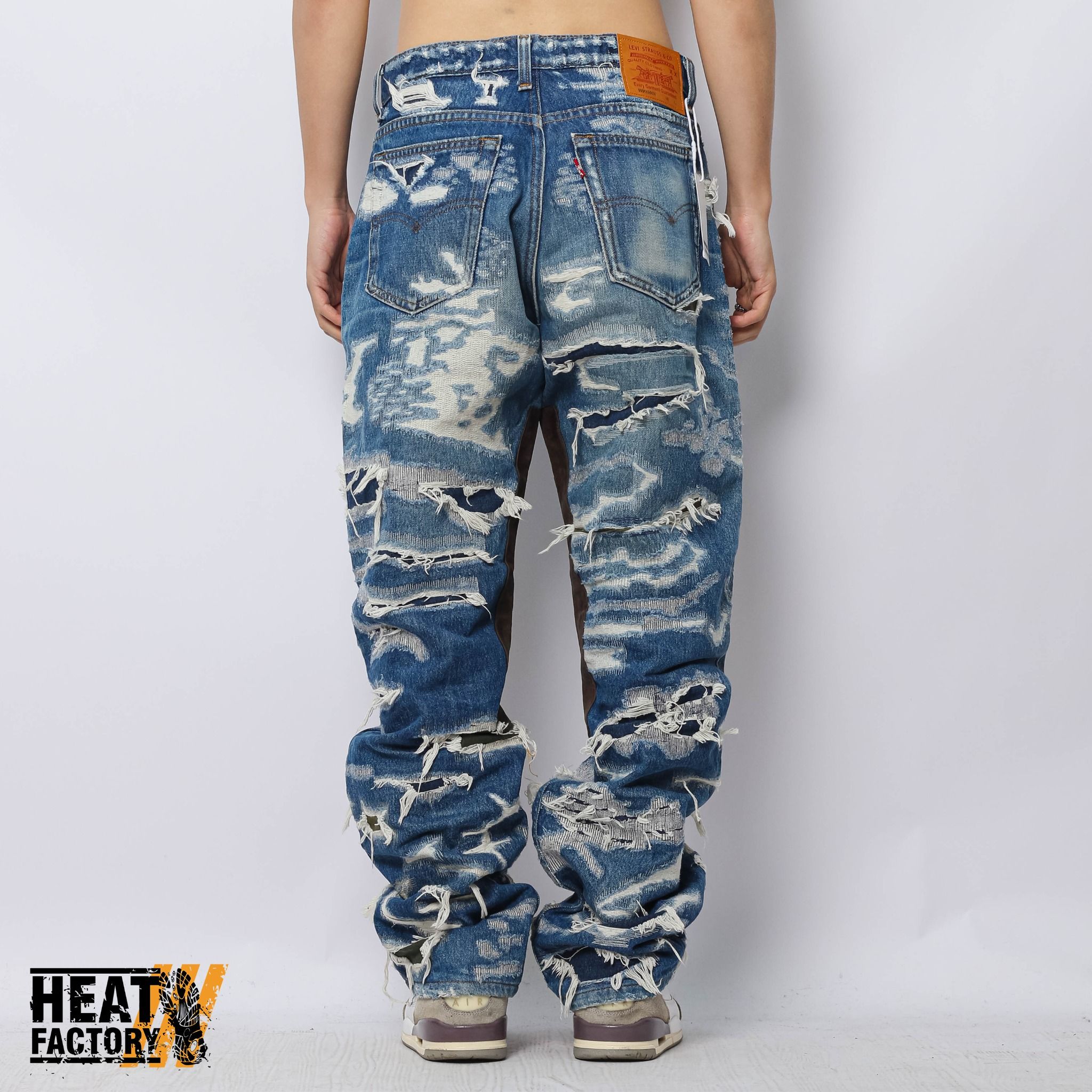  Dddchaosss x Heat Factory Distressed Jeans 