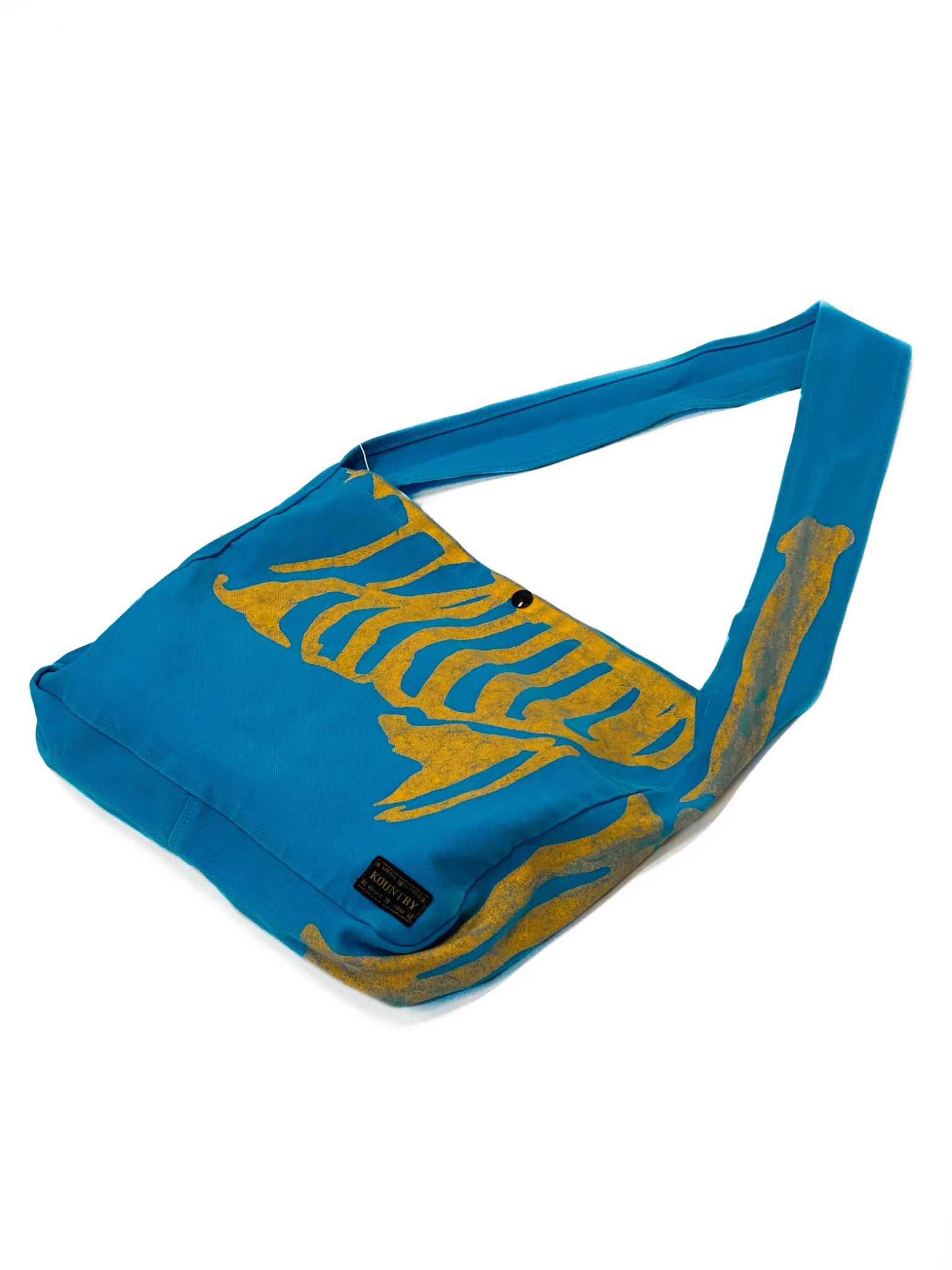  Kapital Tote Bag Skeleton Bones (Blue/Yellow) 