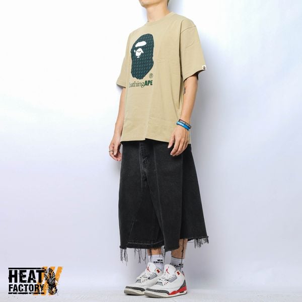  Bape Sta Tee Houndstooth Relaxed Fit (Beige) 