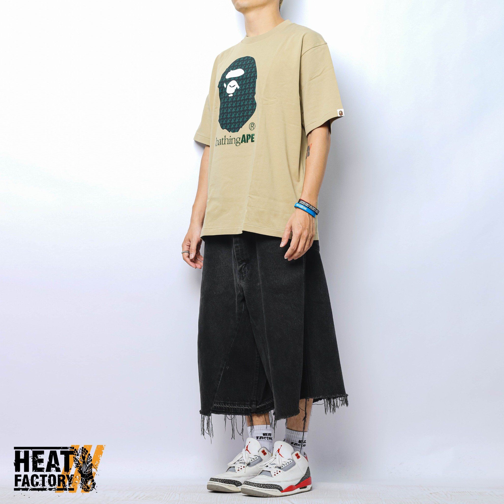  Bape Sta Tee Houndstooth Relaxed Fit (Beige) 