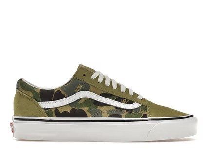  Vans Old Skool x Bape Green Camo 