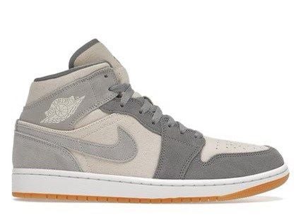  Jordan 1 Mid Cream Grey 
