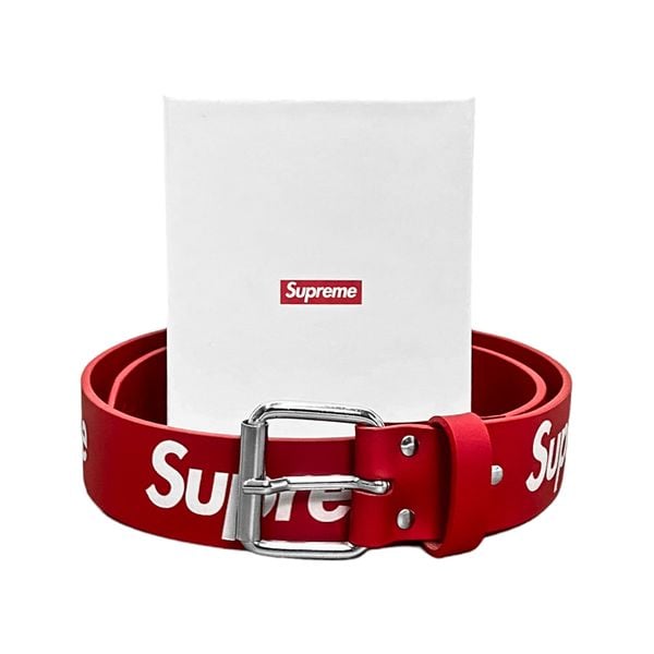  Supreme Belt Repeat Leather (Red) 