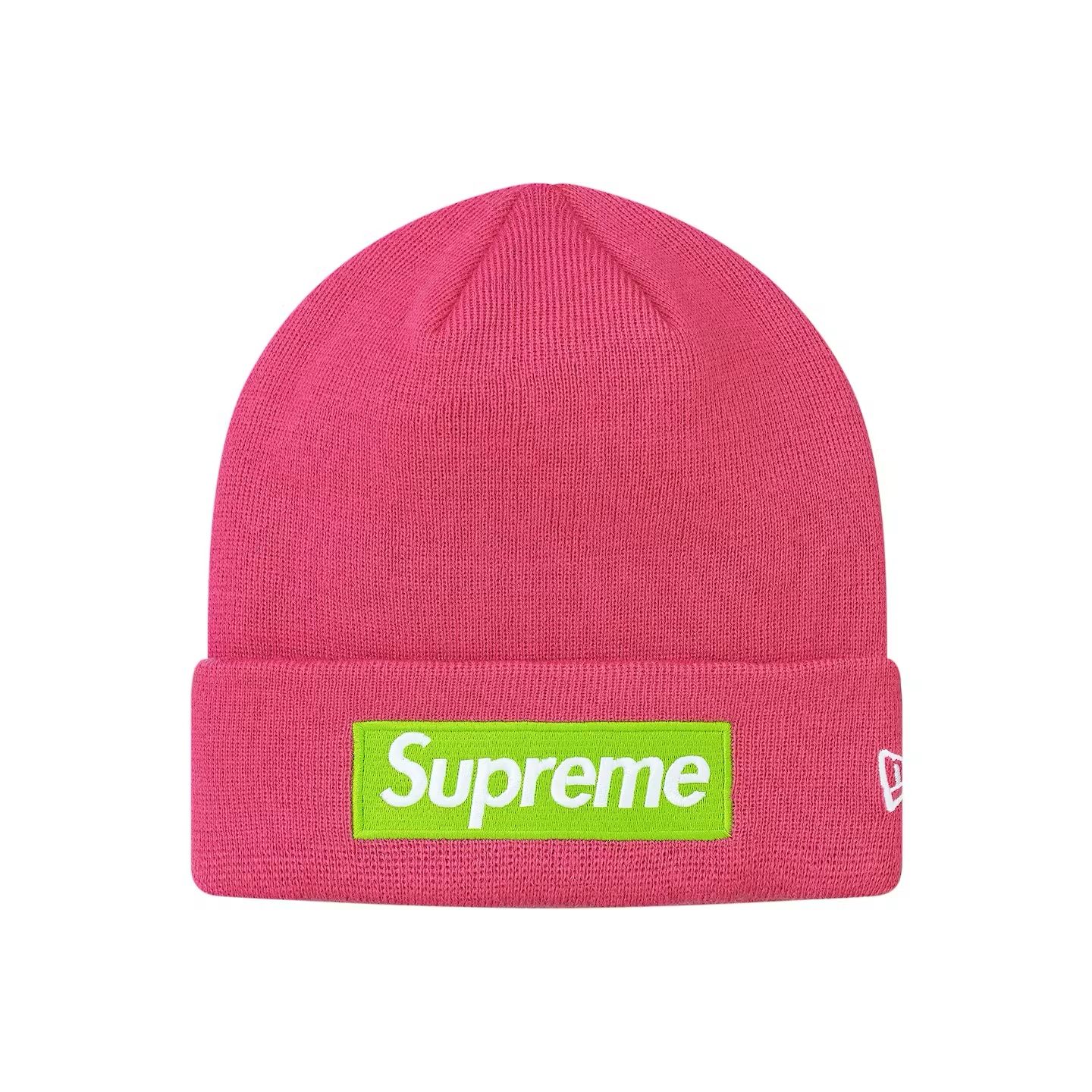  Supreme x New Era Beanie Box Logo F/W17 (Magenta) 