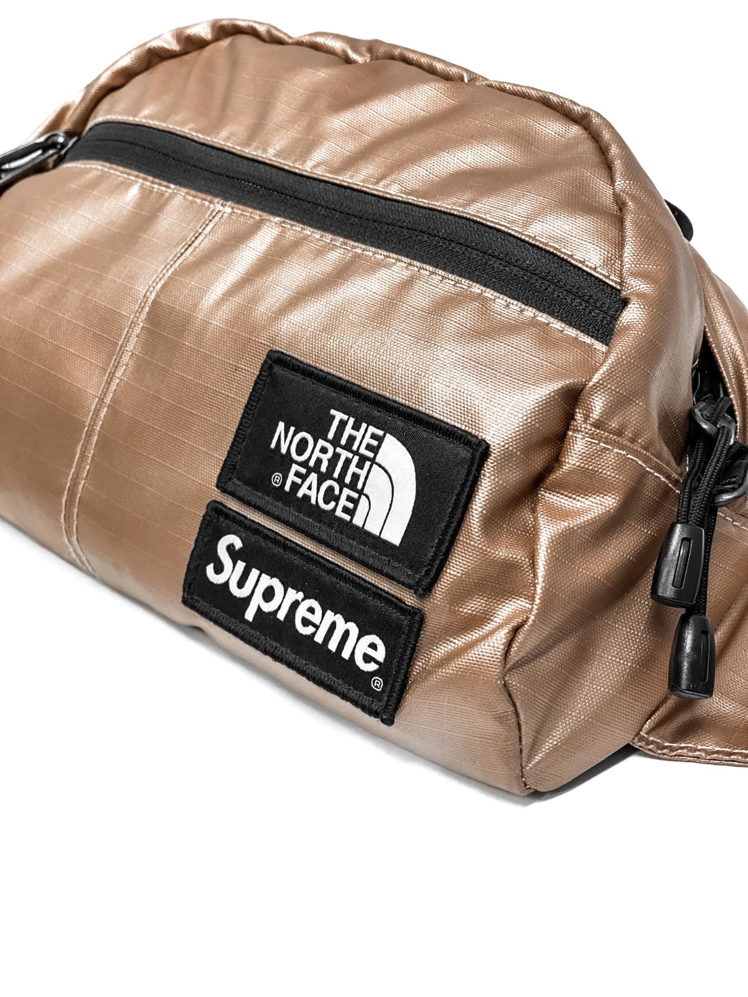  Supreme x The North Face Lumbar Pack Leather Roo || (Metallic) 
