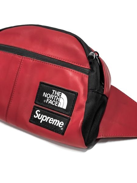  Supreme x The North Face Lumbar Pack Leather Roo || (Red) 