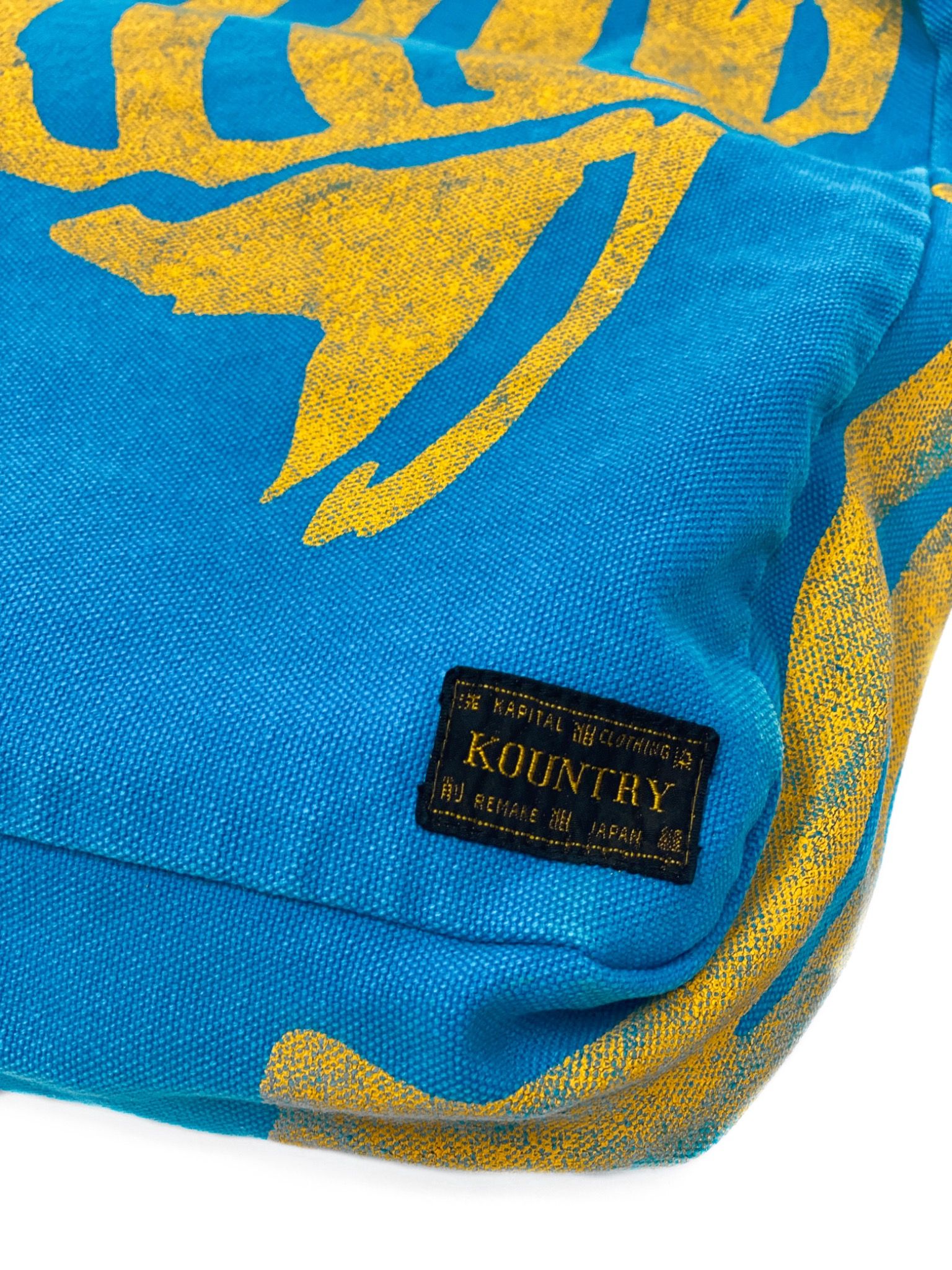  Kapital Tote Bag Skeleton Bones (Blue/Yellow) 
