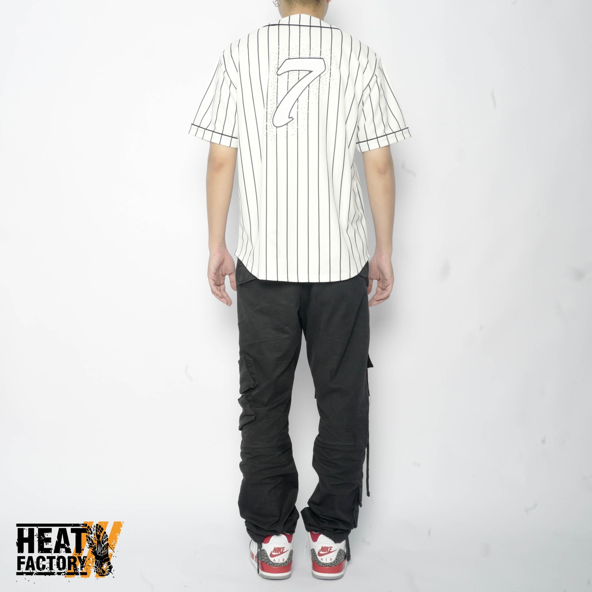  Supreme Jersey Baseball Rhinestone Stripes (White) 