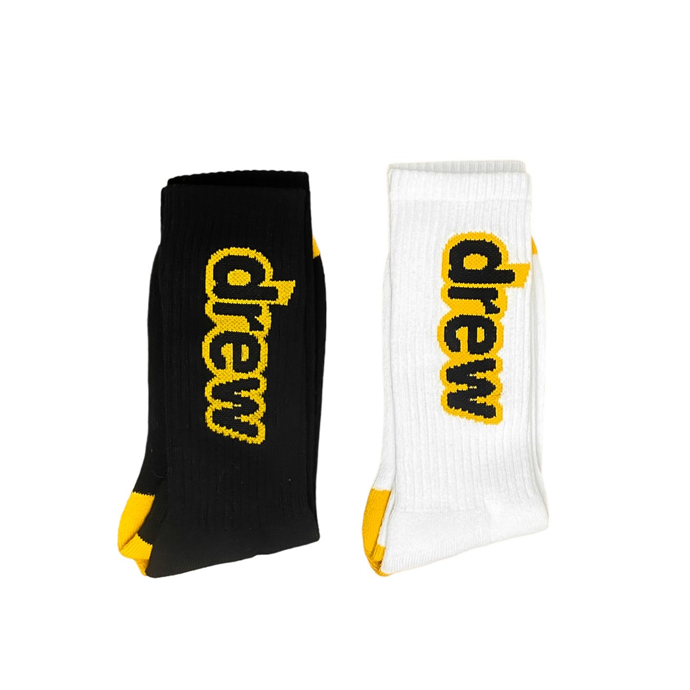  Drew House Pack Socks Big Logo (Black/White) 