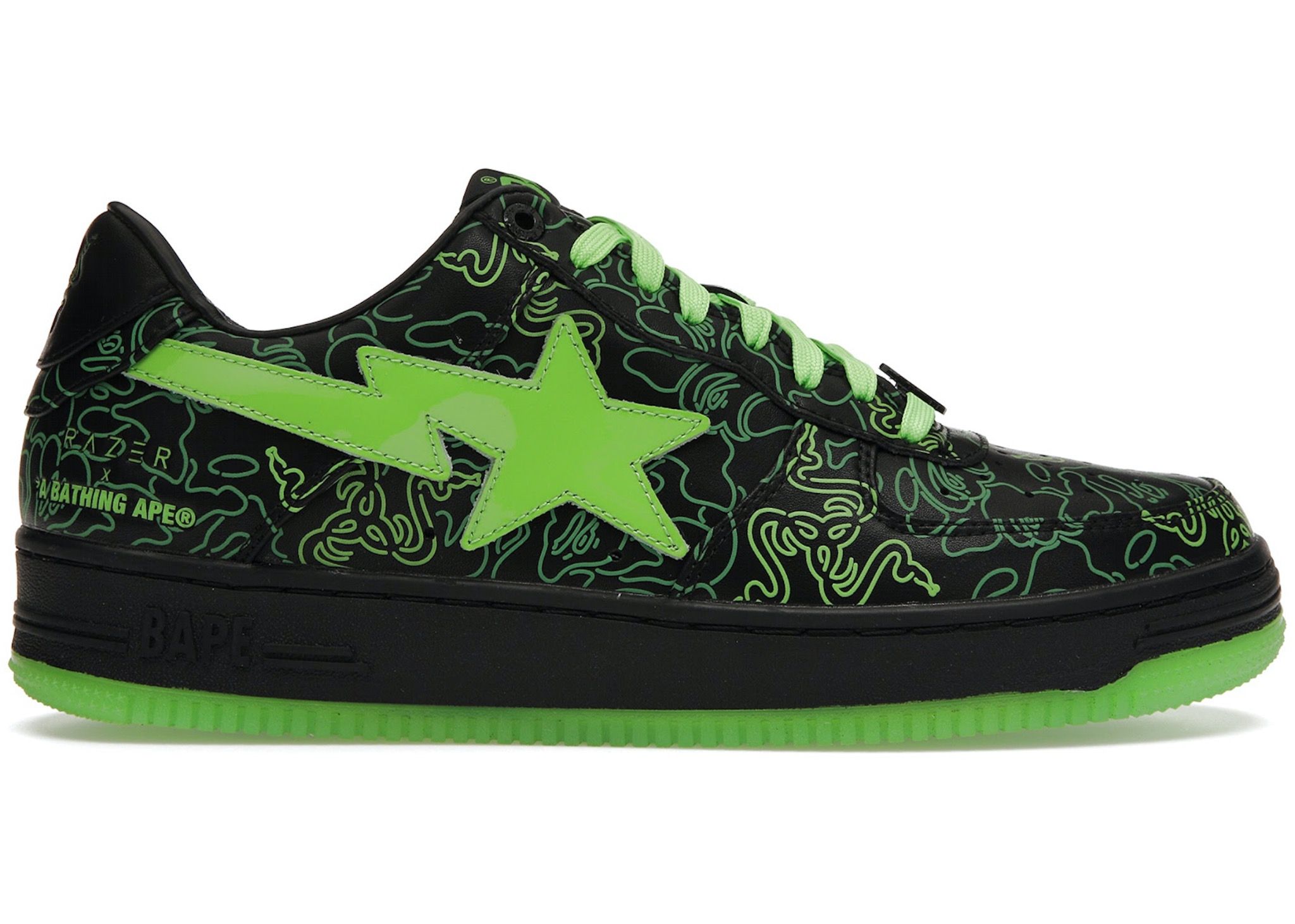  Bape Sta Razer Black Green 