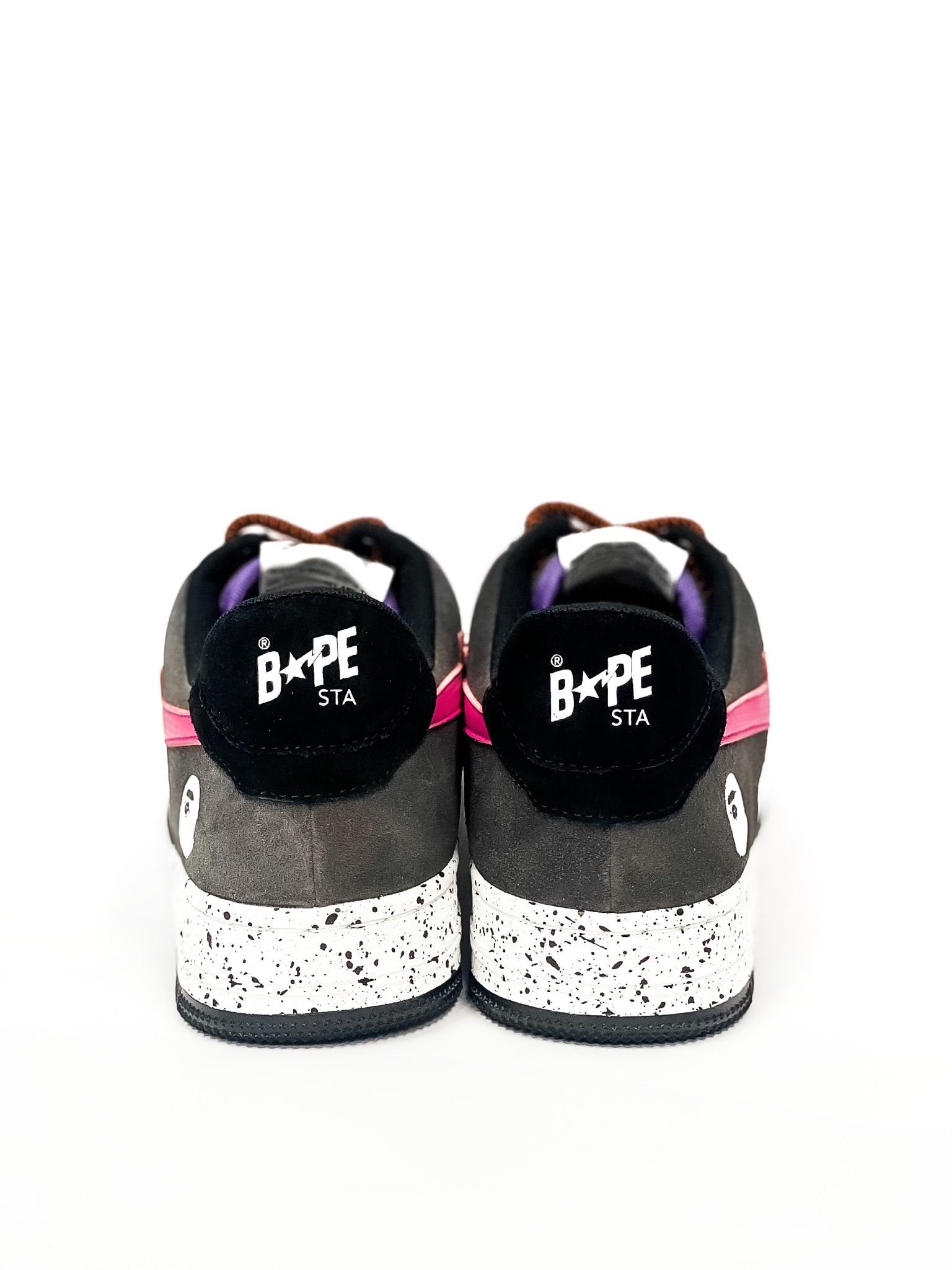  Bape Sta Black Grey Pink Suede 