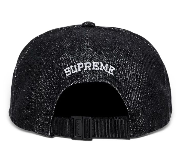  Supreme Cap Cordura Denim Small Box Logo (Black) 