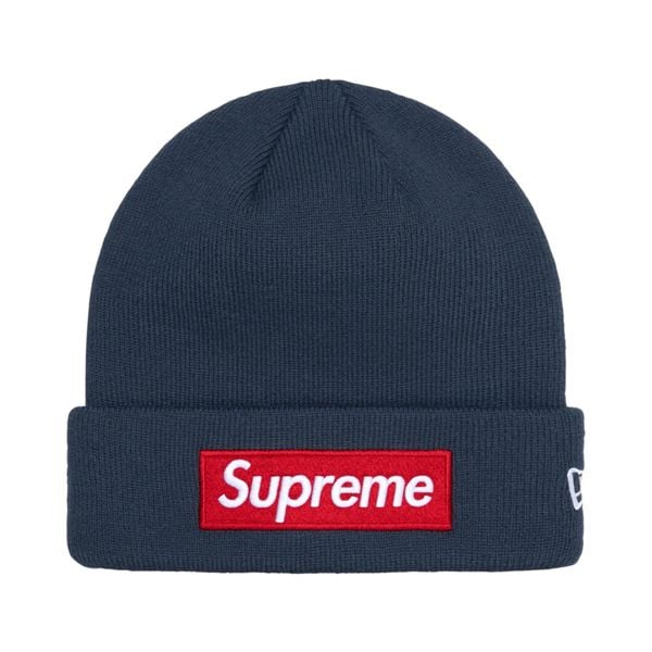  Supreme New Era Box Logo Beanie (Navy) 