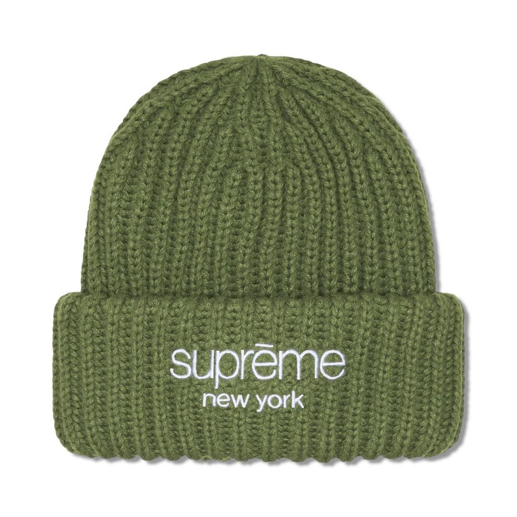  Supreme Beanie F/W23 Classic Logo Chunky Ribbed (Green) 