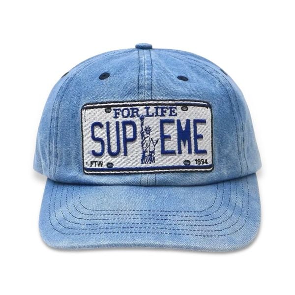  Supreme License Plate 6 Panel Cap (Denim) 