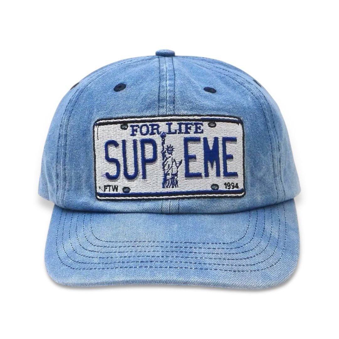 Supreme License Plate 6 Panel Cap (Denim) 
