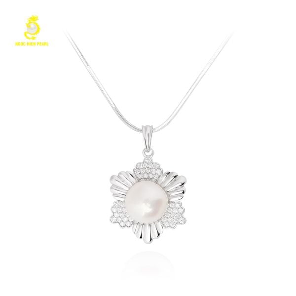  Mặt dây chuyền ngọc trai Freshwater kết hợp vàng  trắng18K GFP413 