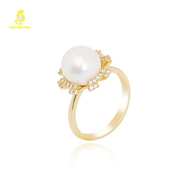  Nhẫn ngọc trai Freshwater kết hợp vàng 18K GR0508 