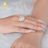 Nhẫn ngọc trai Cấy trên vỏ GRP007 