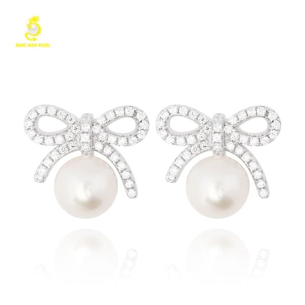  Bông tai ngọc trai Freshwater kết hợp bạc 925 SCE123 