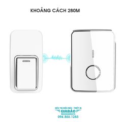 Chuông không dây không dùn pin, khoảng cách  280m