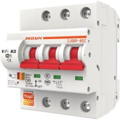 Aptomat, cầu dao wifi điều khiển qua Smart life, Tuya, 1P, 2P, 3P bật tắt từ xa qua điện thoại