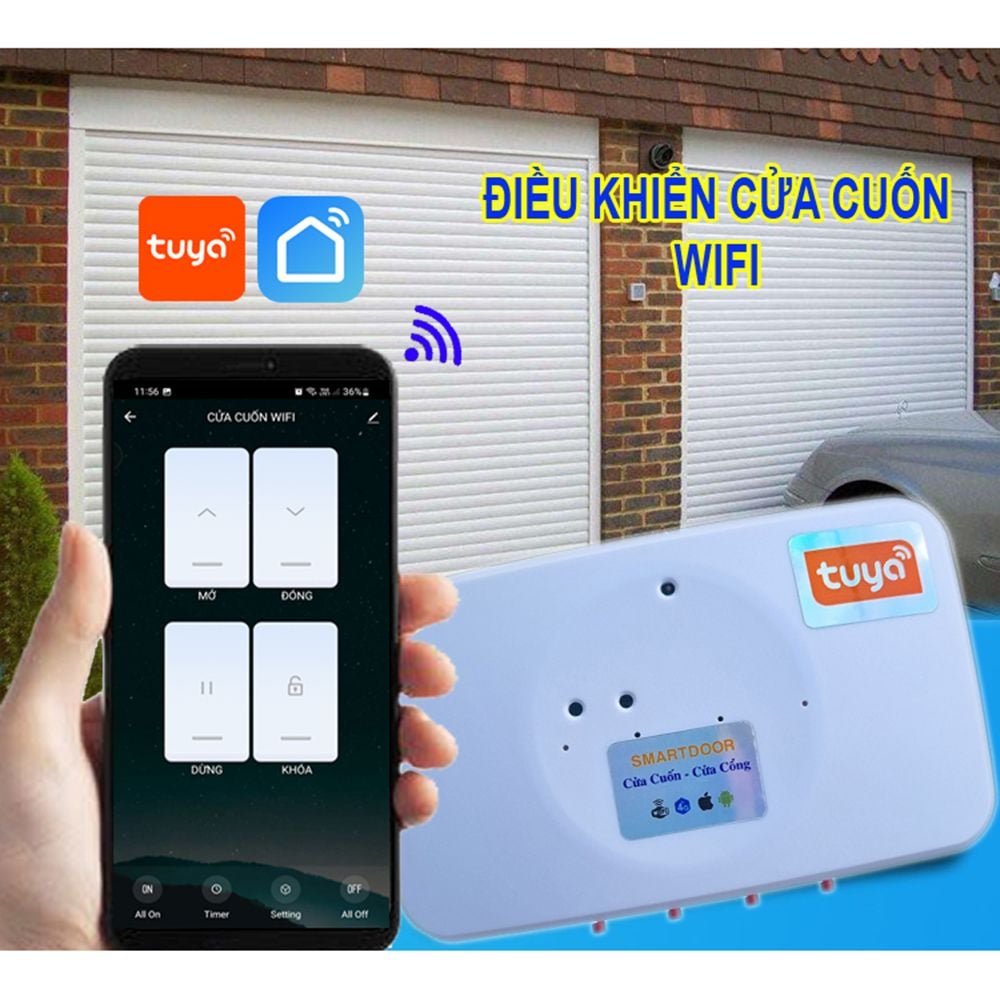 Bộ điều khiển cửa cuốn bằng điện thoại Wifi TUYA – Smart LiFe – Điện ...