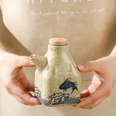 BỘ 2 HŨ ĐỰNG GIA VỊ HOẠ TIẾT CÁ